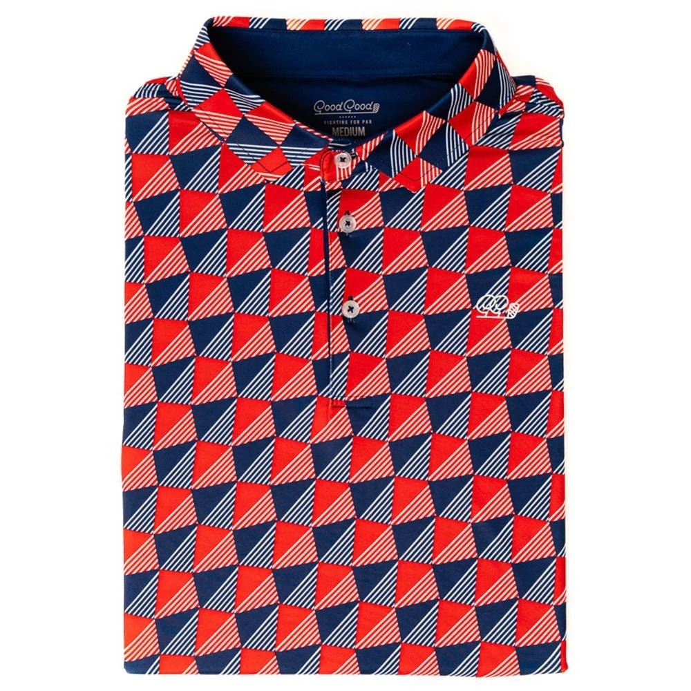 Good Good Golf Men's Size Small Check Me Out Performance Polo Shirt Casual NEW